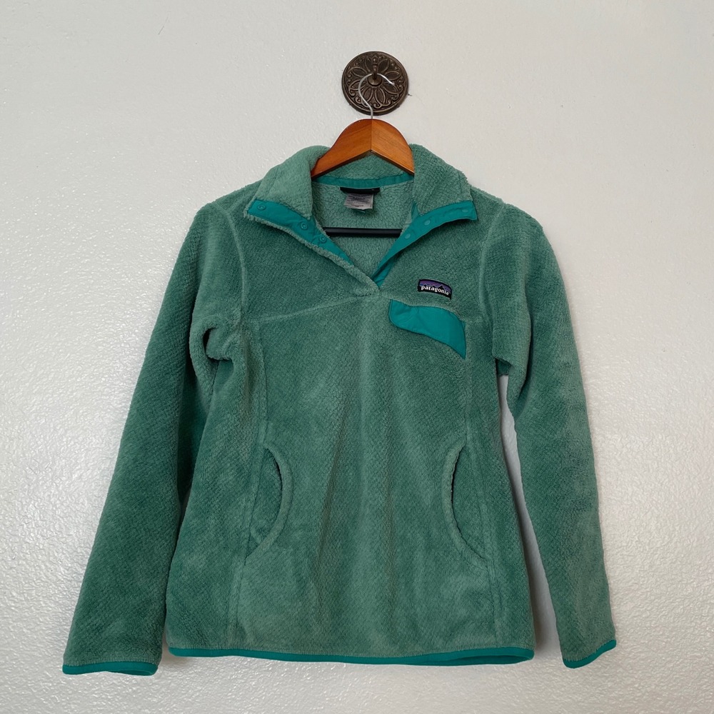Patagonia Re-Tool Snap-T Fleece Pullover Teal Green Womens XS 25442 SP15